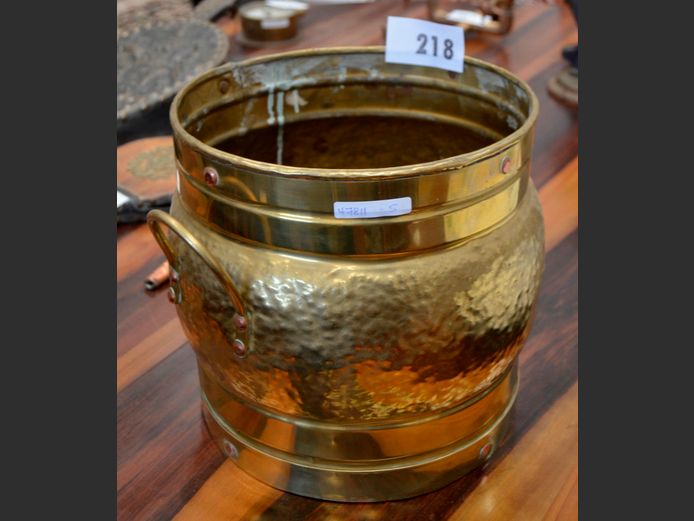 BRASS PLANTER, 28cm Diameter x 26cm High