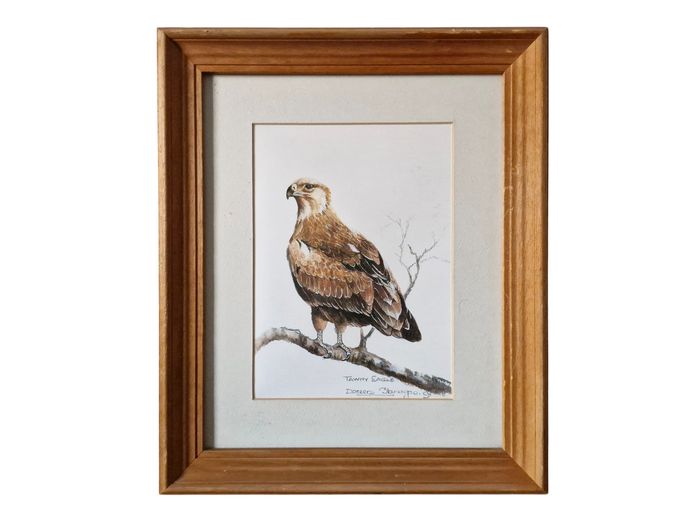 Doreen Flanagan Signed & Dated Wildlife Lithograph – "Tawny Eagle" (1991)