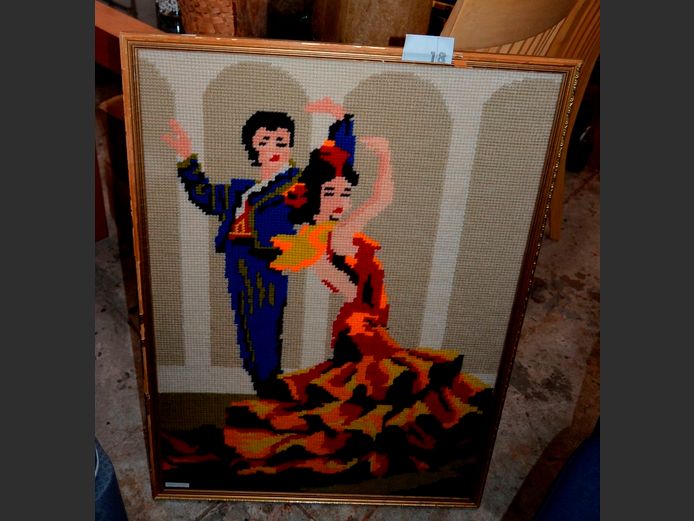 FRAMED FLAMENCO DANCERS TAPESTRY, 60 x 88cm