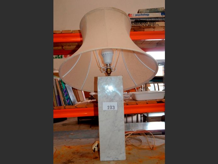MARBLE TABLE LAMP WITH SHADE, 72cm High