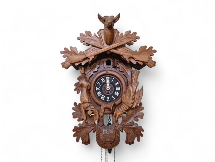 Vintage West German Cuckoo Clock with Stag Head