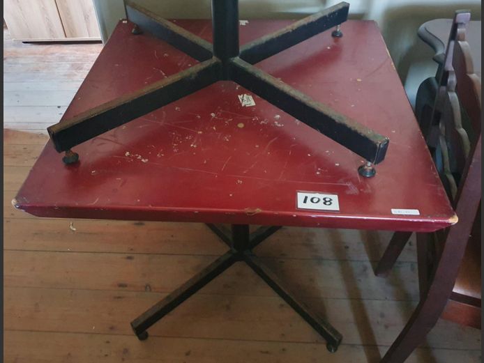 STAINED TOP 4-SEATER RESTAURANT TABLE, 80 x 80 x 72cm