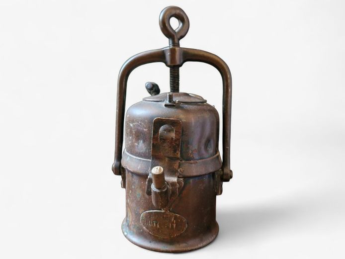 Vintage Copper Carbide Mining Lamp