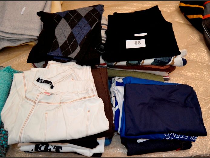 ASSORTED MEN'S JERSEYS, TROUSERS, T-SHIRTS, etc