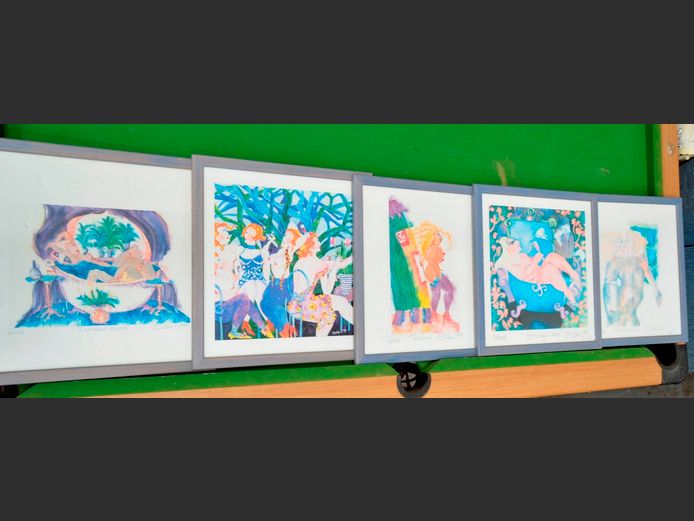 SET OF 6 PROOF PRINTS SIGNED SARA J.: MADAM'S KISS, PASSION, etc, 49 x 46cm