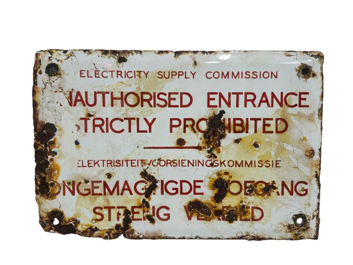 Vintage Electricity Supply Commission Enamel Warning Sign