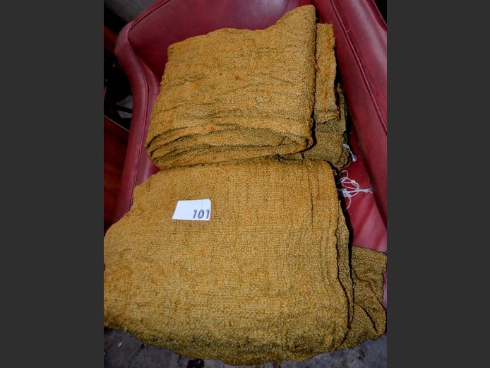 SET OF 8 DROPS MUSTARD CURTAINS