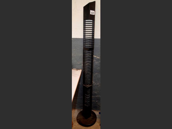 BLACK METAL UPLIGHTER/CD RACK, 179cm High [Base damaged]