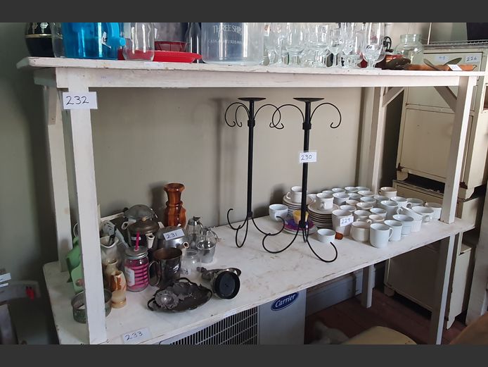 WHITE WOODEN WORK TABLE, 183 x 60 x 72cm