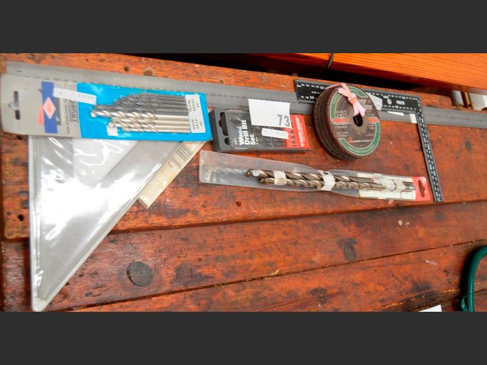 CONCRETE & STEEL DRILL BITS, CORNER RULER, etc