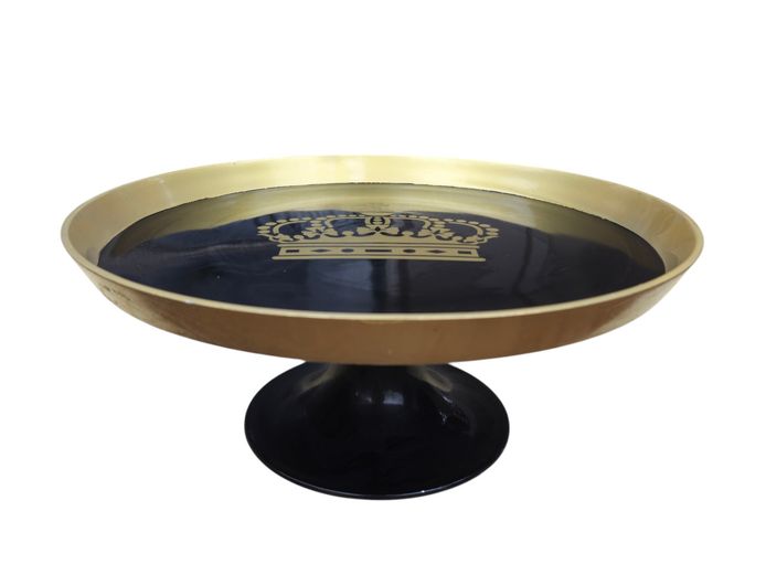 Moët & Chandon Style Regal Gilded Pedestal Tazza with Crown Emblem