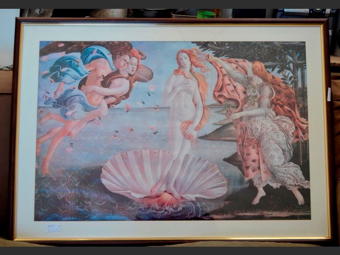 SANDRO BOTTICELLI FRAMED PRINT "THE BIRTH OF VENUS 1485", 90 x 60cm