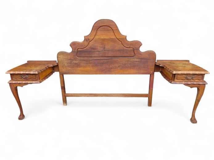 Vintage Ball & Claw Headboard with Bedside Pedestals