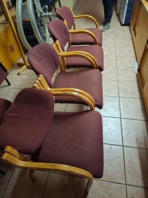 Maroon Office visitors chairs with wooden frame