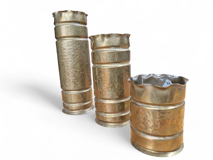 Set of 3 Vintage Brass Vases