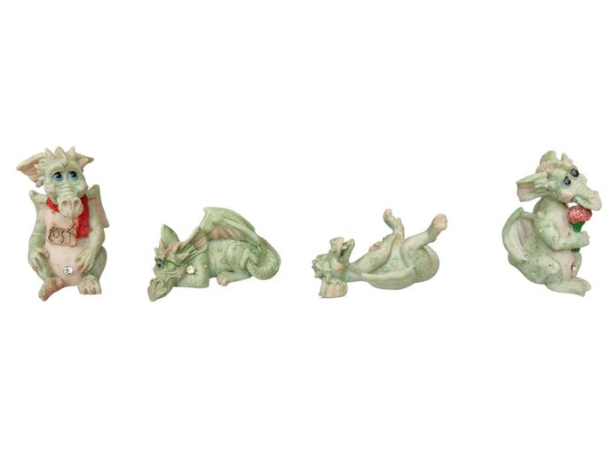 Little Gems Miniature Dragon Figurines Set of 4