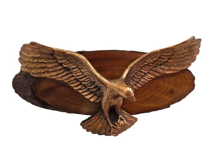 Vintage Soaring Eagle Copper-Finished Wall Plaque