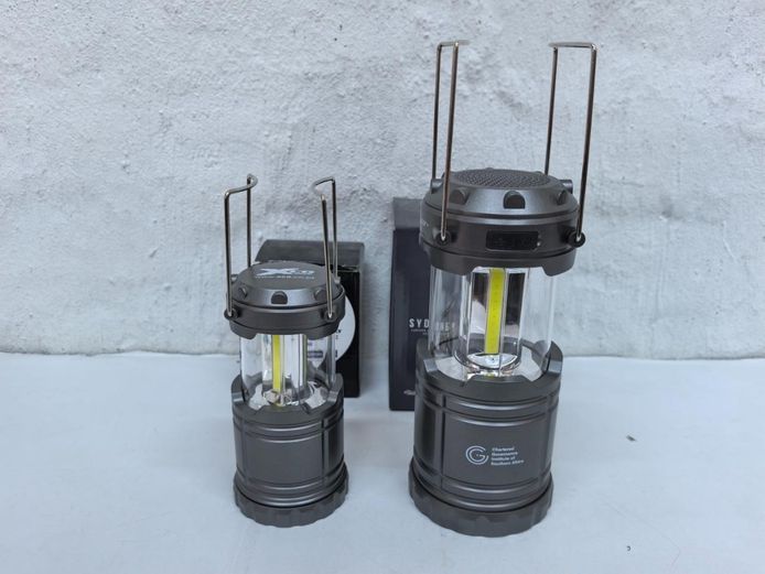 Pair of Collapsible LED Camping Lanterns with Bluetooth Speaker