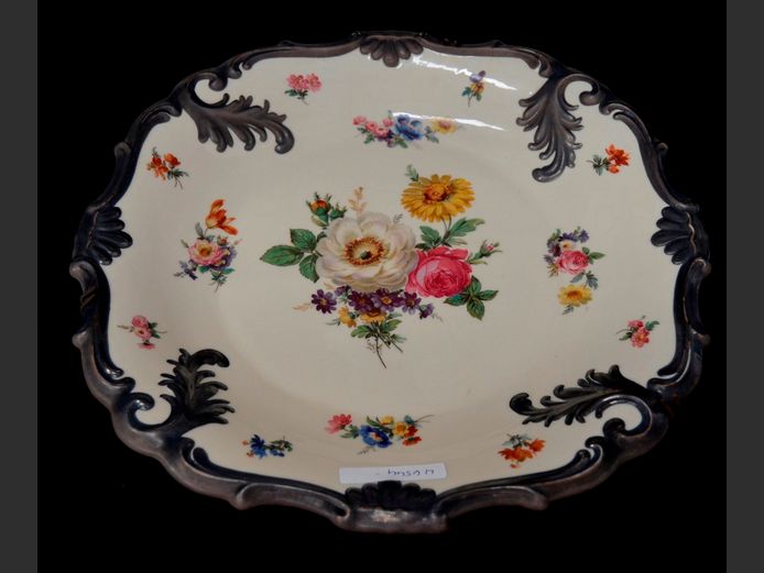 VINTAGE DEUTSCH SILVER OVERLAY DECORATIVE PLATE, 32.5 x 325cm