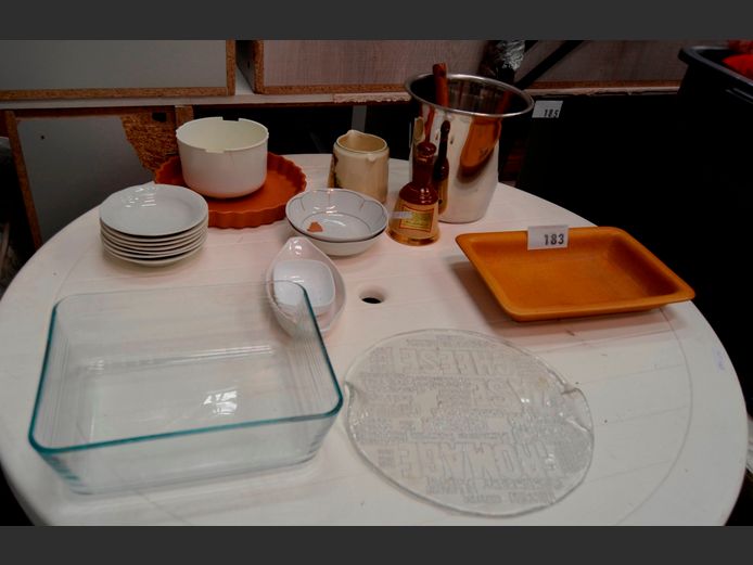 CHEESE PLATE, BOWLS, ICE BUCKET, etc