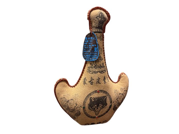 Decorative Chinese Baijiu Spirit Bottle - Suede Finish with Traditional Motifs) 