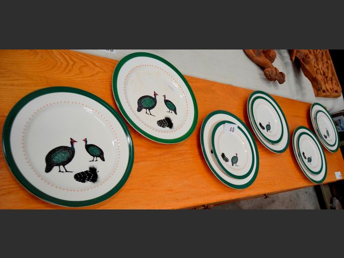 S.GRAFFITO HAND PAINTED DINNER PLATES & SIDE PLATES [10-Pieces]