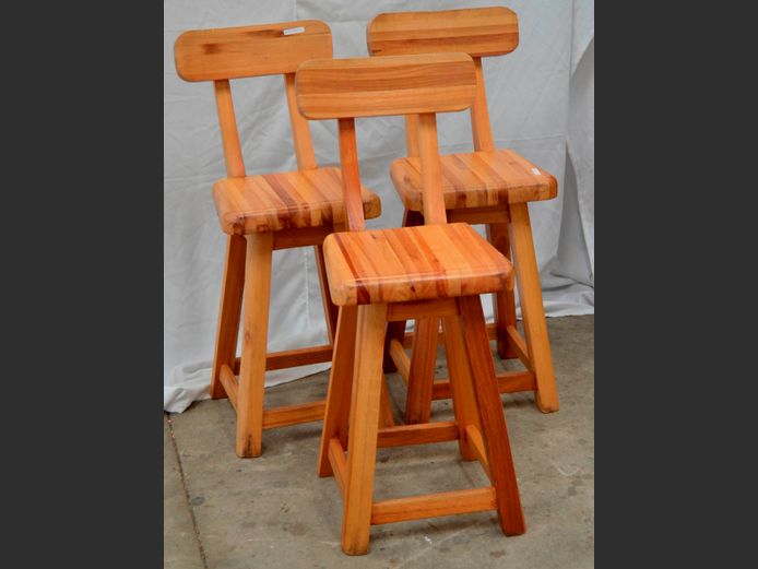 SET OF 3 SALIGNA BAR CHAIRS, 56cm High