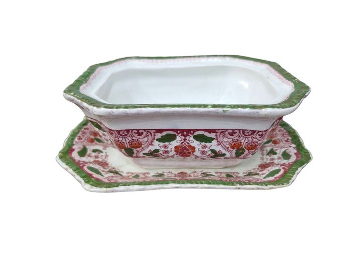 Antique Pottery Ware Planter & Underplate