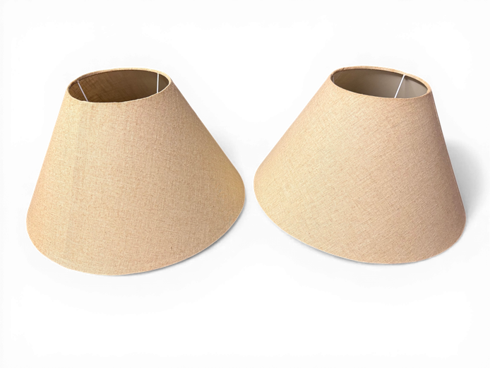 Matching Lampshades Pair (Neutral Fabric)
