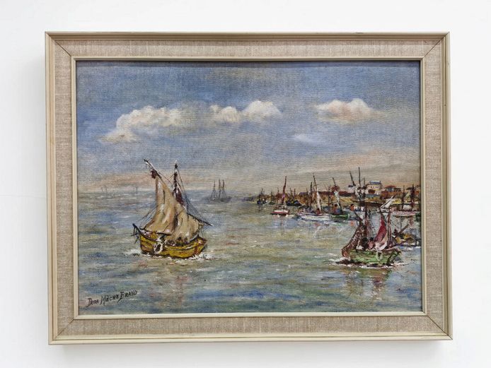 Dora Mèche Brand Maritime Coastal Harbour Scene with Sailing Vessels