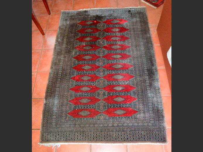 BALUCH BLACK & DARK RED PERSIAN CARPET, 187 x 125cm