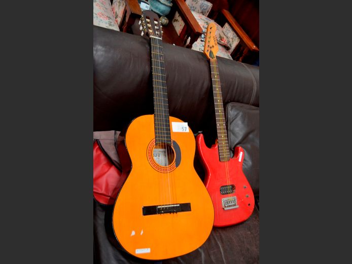 ZEUS ACOUSTIC GUITAR & A SUNNY ELECTRIC GUITAR, 95cm Long & 101cm Long [Untested]