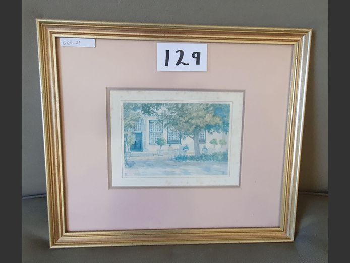 FRAMED PRINT "TEA IN THE GARDEN", 15.5 x 11cm