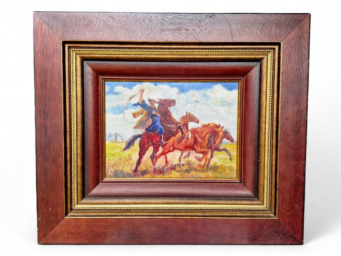 "Par de Jockeys" Orginal Oil Painting