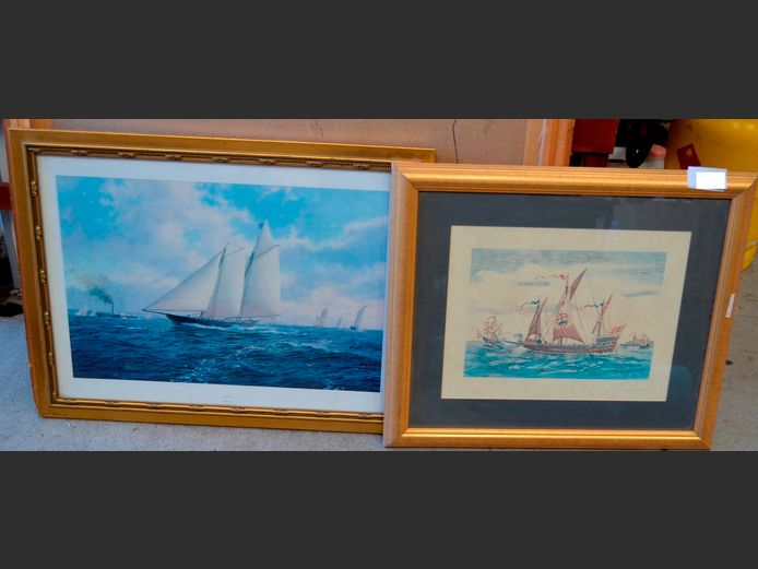 LOT OF 2: SHIP PRINTS