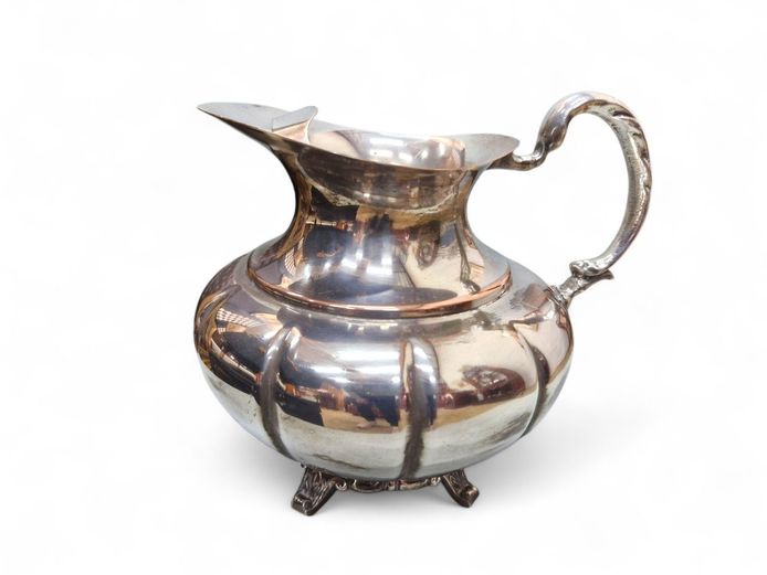 Antique Silver-Plated Footed Water Pitcher