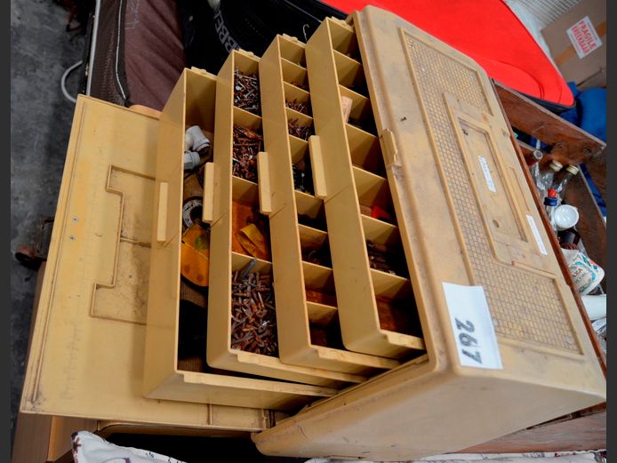 PLASTIC 4-DRAWER SCREW SORTER, 44 x 22 x 29cm