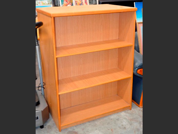 OAK FOIL DOUBLE SIDED 6-TIER BOOKSHELF, 92 x 63 x 121cm