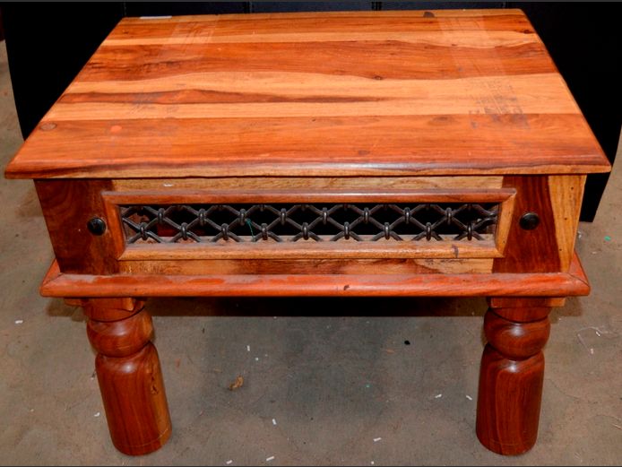 INDONESIAN TEAK SIDE TABLE, 60 x 46 x 46cm