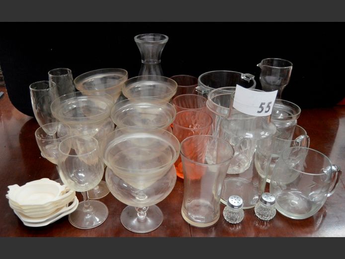 SHERRY GLASSES, ICE BUCKET, etc