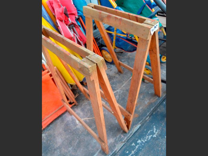 PAIR PINE TRESTLES, 90 x 60cm