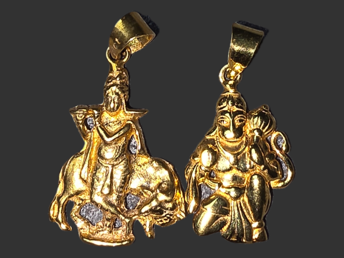2 X INDIAN GOD PENDANTS 9K (5.4g)