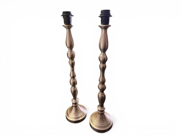 Pair of Tall Brass Table / Buffet Lamps