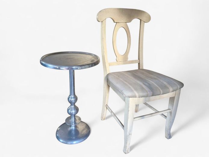 Renwil Romina Style Aluminum/Nickel Finish Side Table