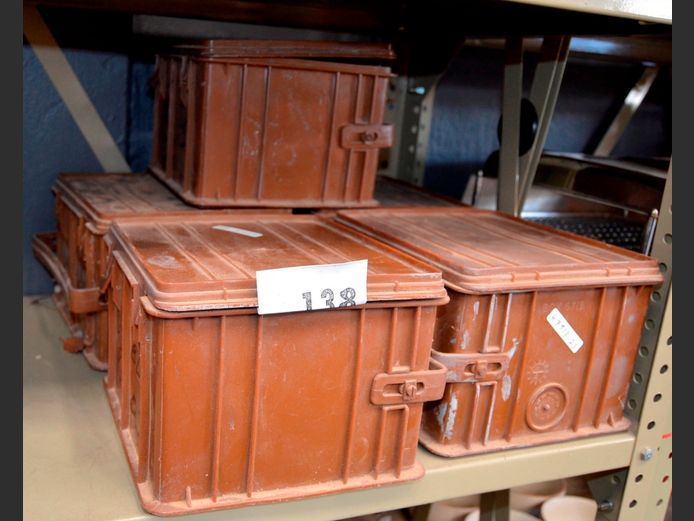 LOT OF 5 SMALL AMMO BOXES, 23 x 20 x 15cm