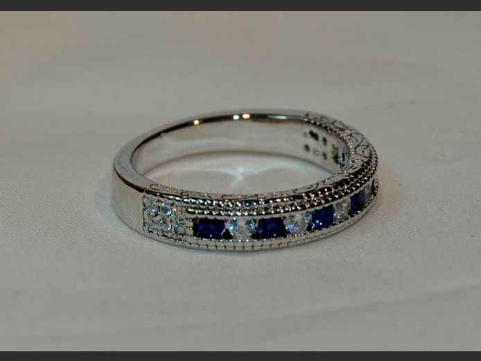 LAB CREATED SAPPHIRE DRESS RING [Size 7]