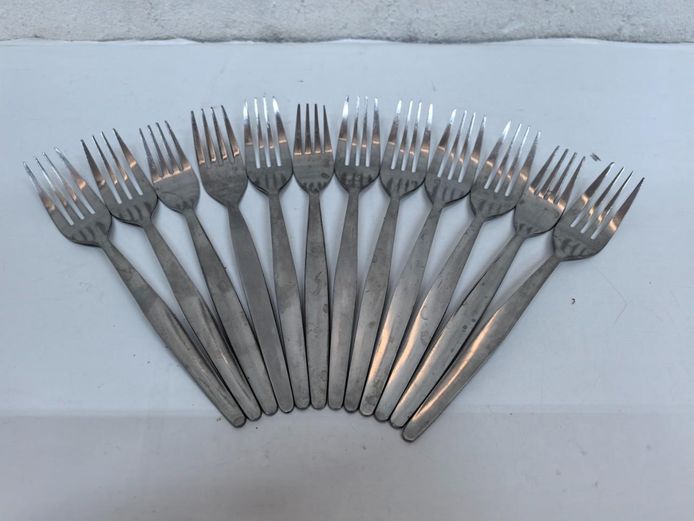 Set of 12 Stainless Steel Dinner Forks