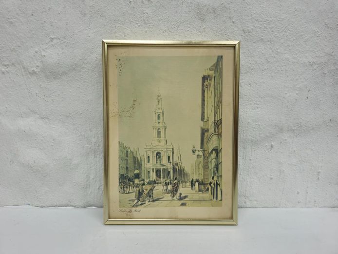 Framed Vintage London "The Strand" Architectural Art Print