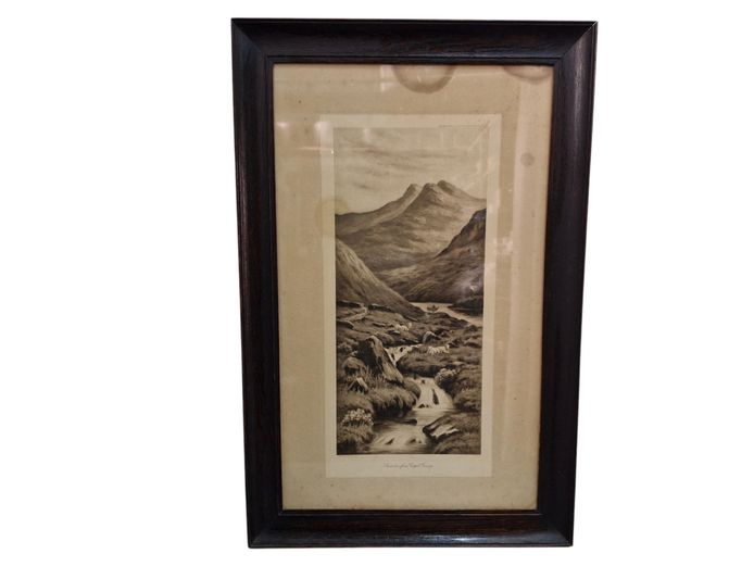 Limited No. 1514 S.J. Bentley Signed Lithogaph "Snowdon from Capel Curig"