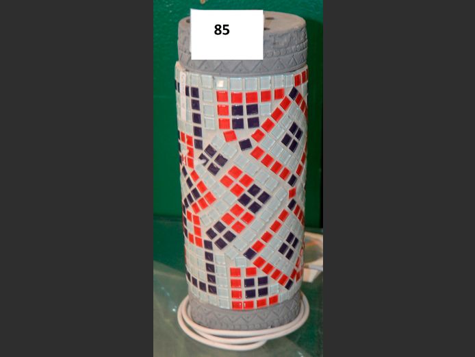 MOSAIC CYLINDRICAL LAMP, 13cm Diameter x 32cm High